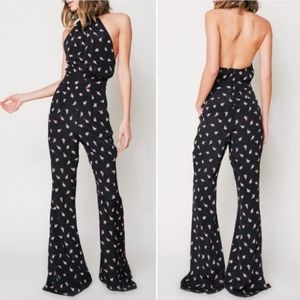 Flynn Skye Halter Jumpsuit in Black and Pink